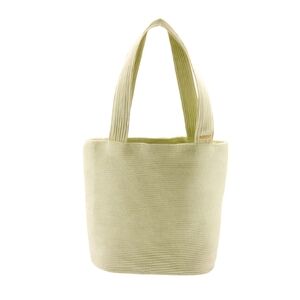 ERIC JAVTIS Creamy Green Straw Tote Bag